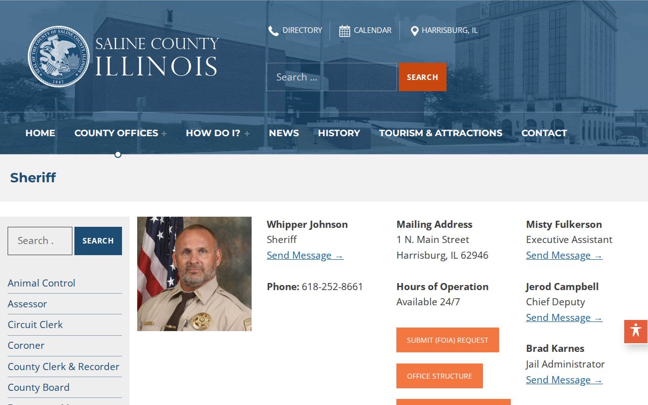 Saline County Detention Facility official release records and FOIA page